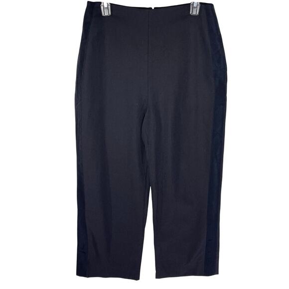 PHILLIP LIM Women’s Black Wide Leg Cropped Tux Stripe Trouser Pant 8 - Picture 1 of 4